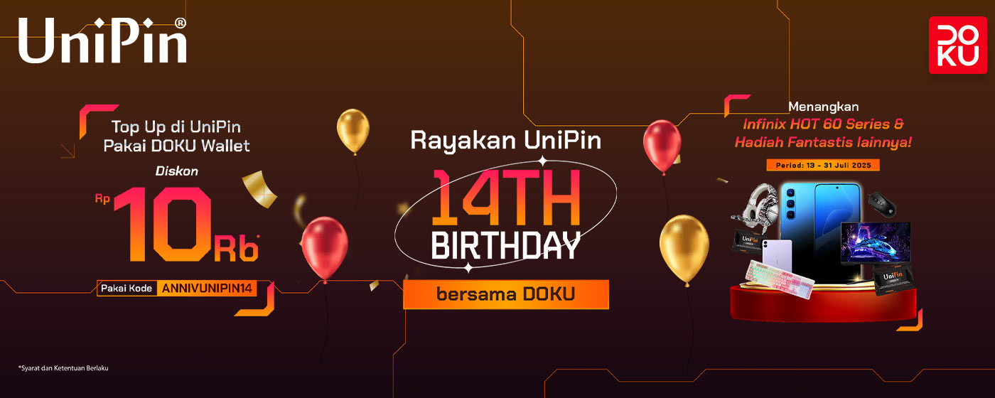 Rayakan #UniPin14Birthday Bersama DANA! – Top Up Makin Hemat dengan Diskon Rp5.000!